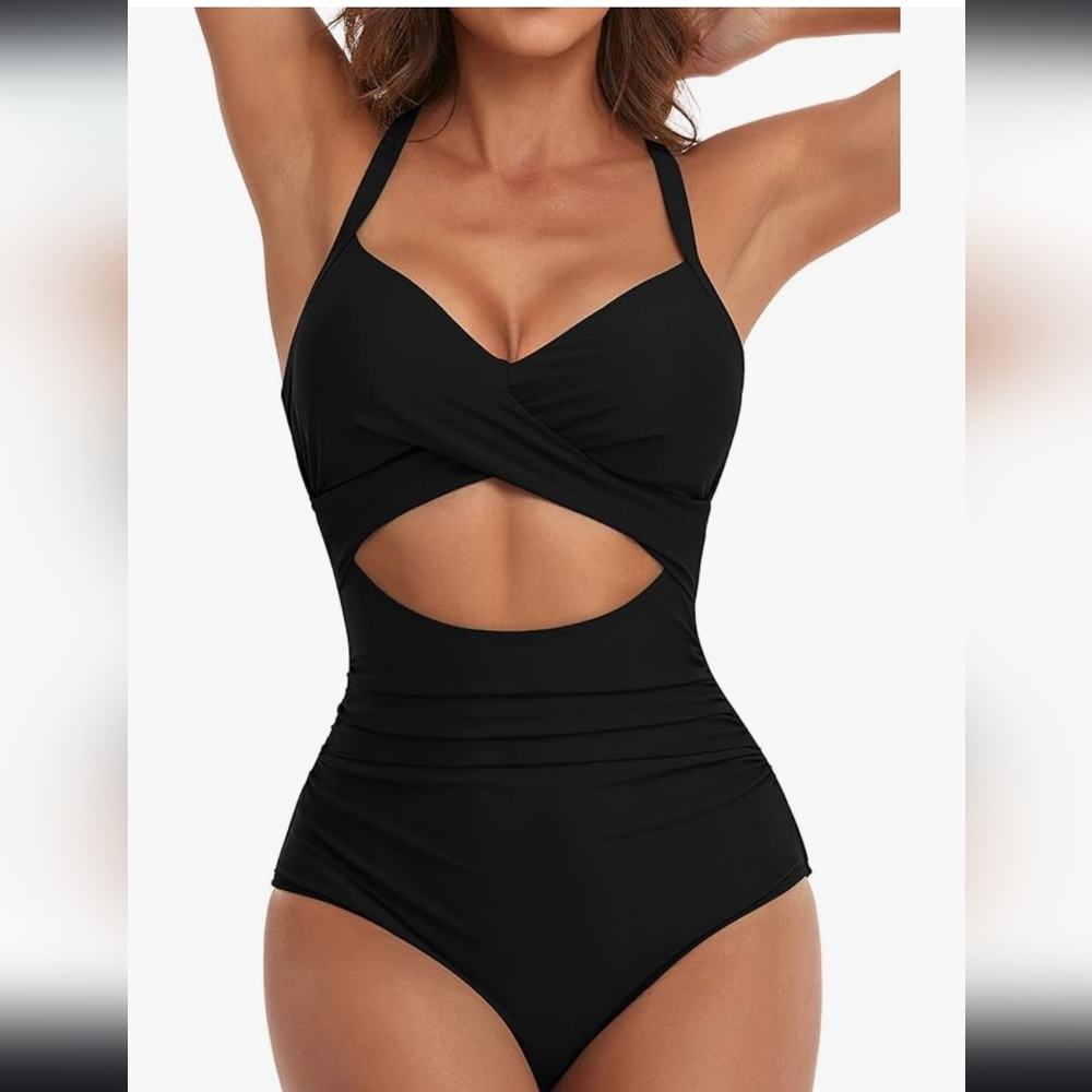 One piece tummy control swimsuit